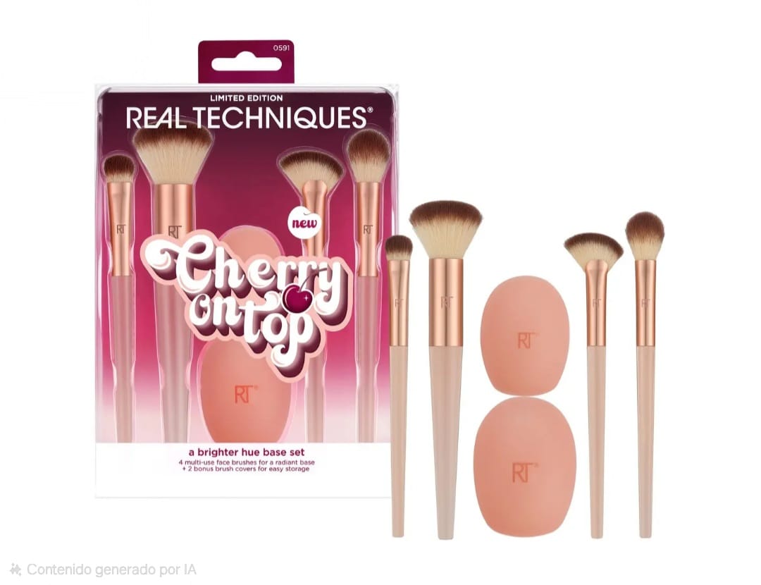 🍒 Set de Brochas Real Techniques x Cherry On Top – Edición Limitada