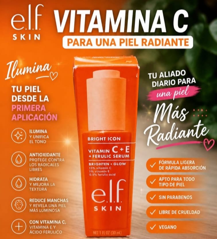 ...e.l.f. SKIN Bright Icon – Sérum de Vitamina C + E + Ácido Ferúlico
