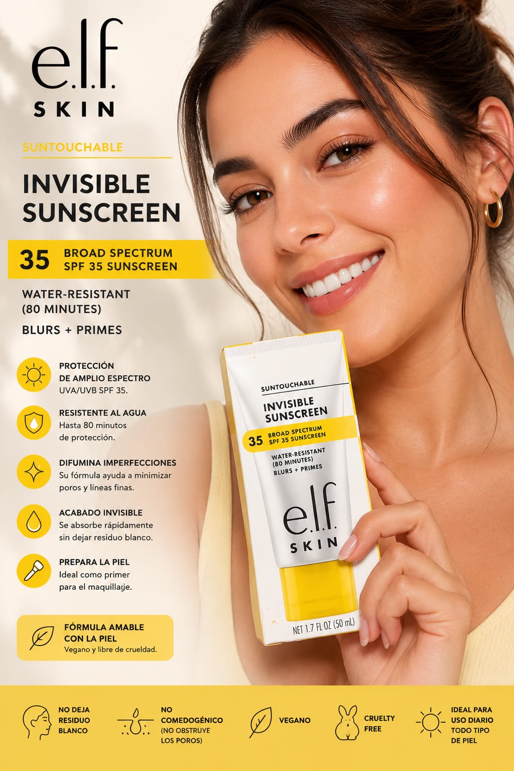 e.l.f. SKIN Suntouchable! Invisible Sunscreen SPF 35