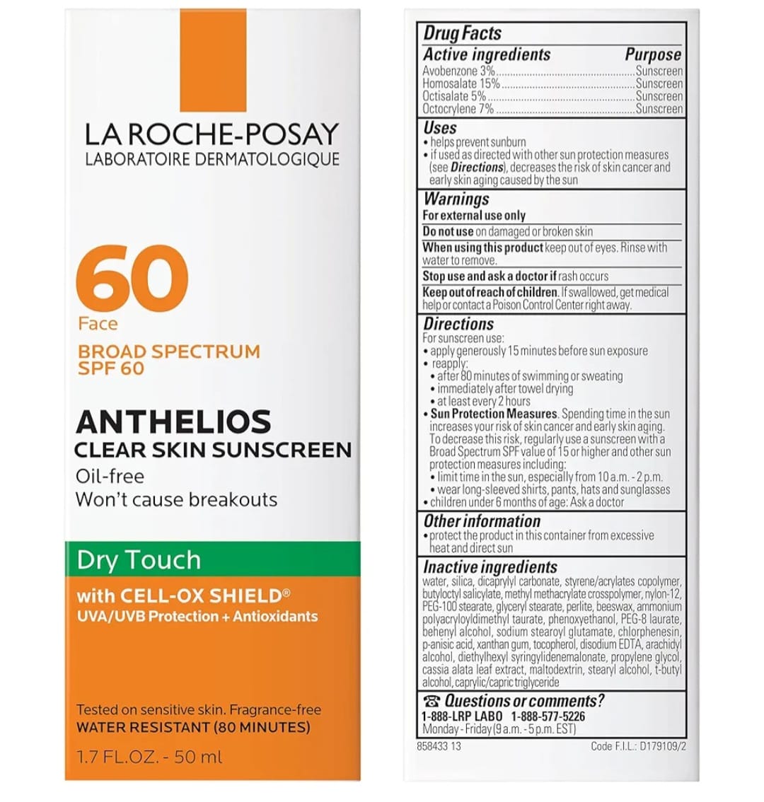 La Roche-Posay Anthelios Clear Skin Sunscreen SPF 60