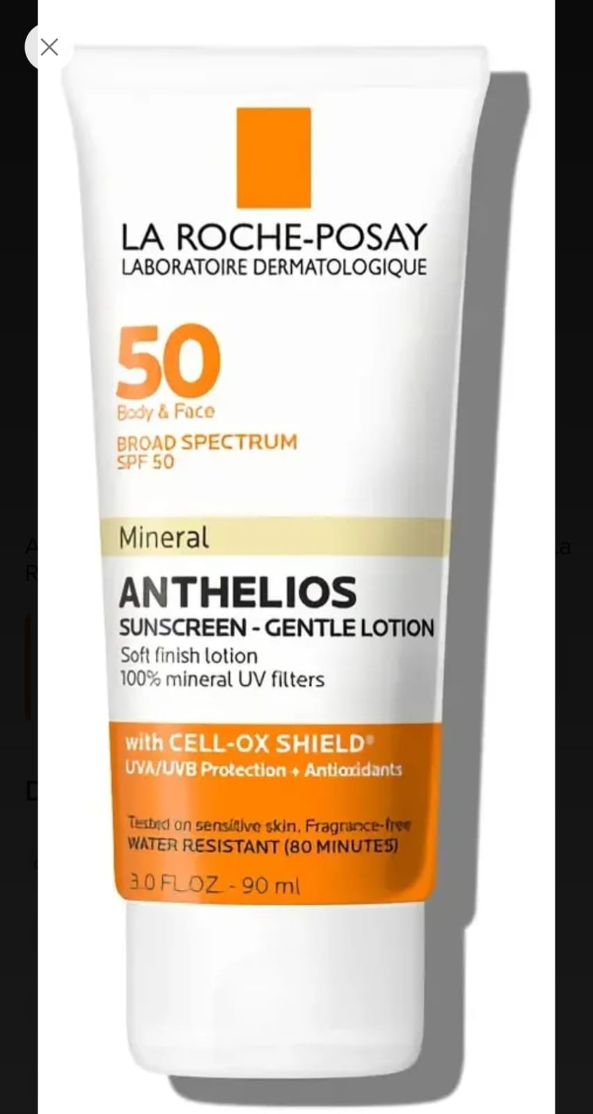 🧡✨ La Roche-Posay Anthelios Mineral Sunscreen Gentle Lotion SPF 50 ✨🧡