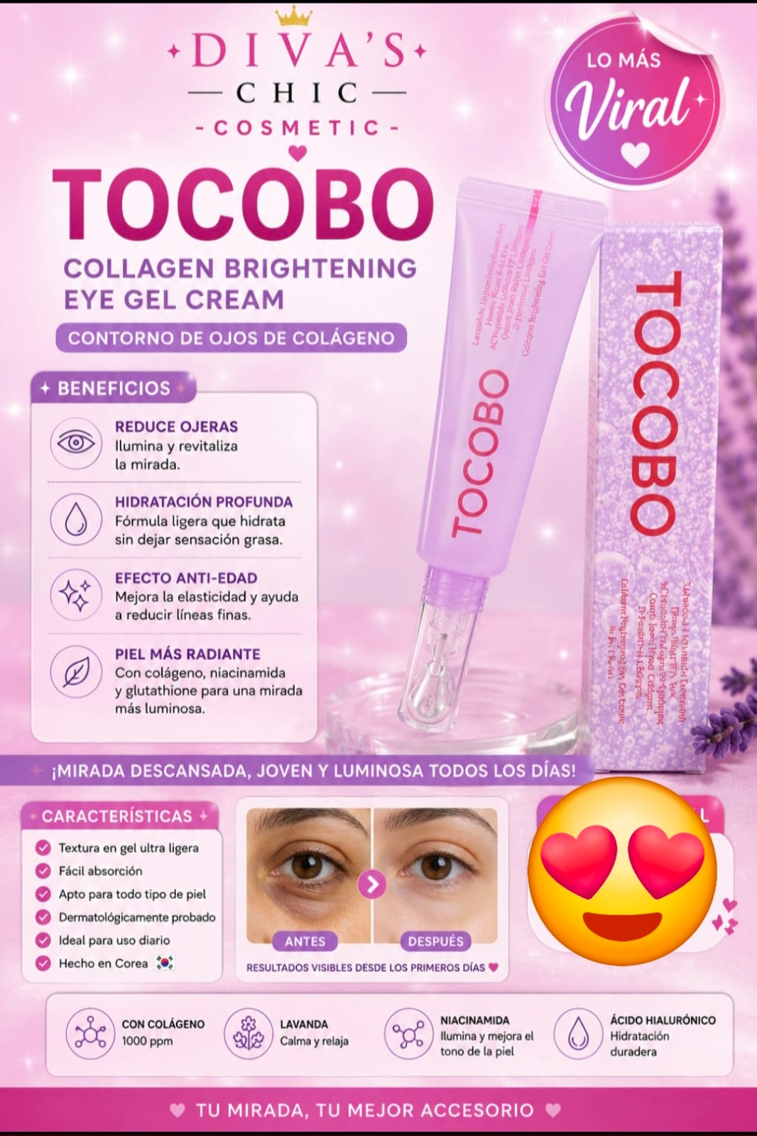 TOCOBO Collagen Brightening Eye Gel Cream. ✨💜