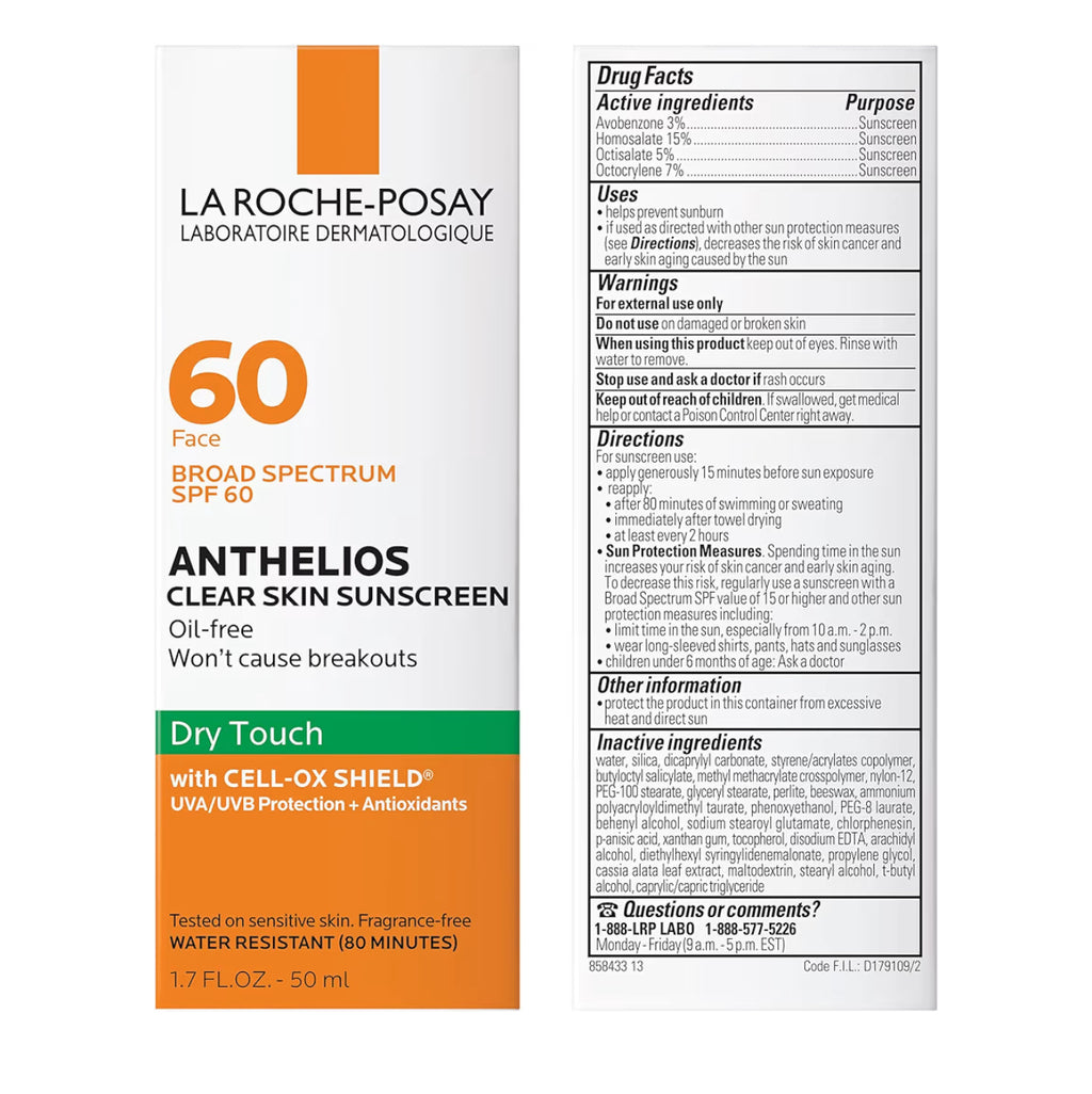 ANTHELIOS CLEAR SKIN OIL FREE SUNSCREEN SPF 60