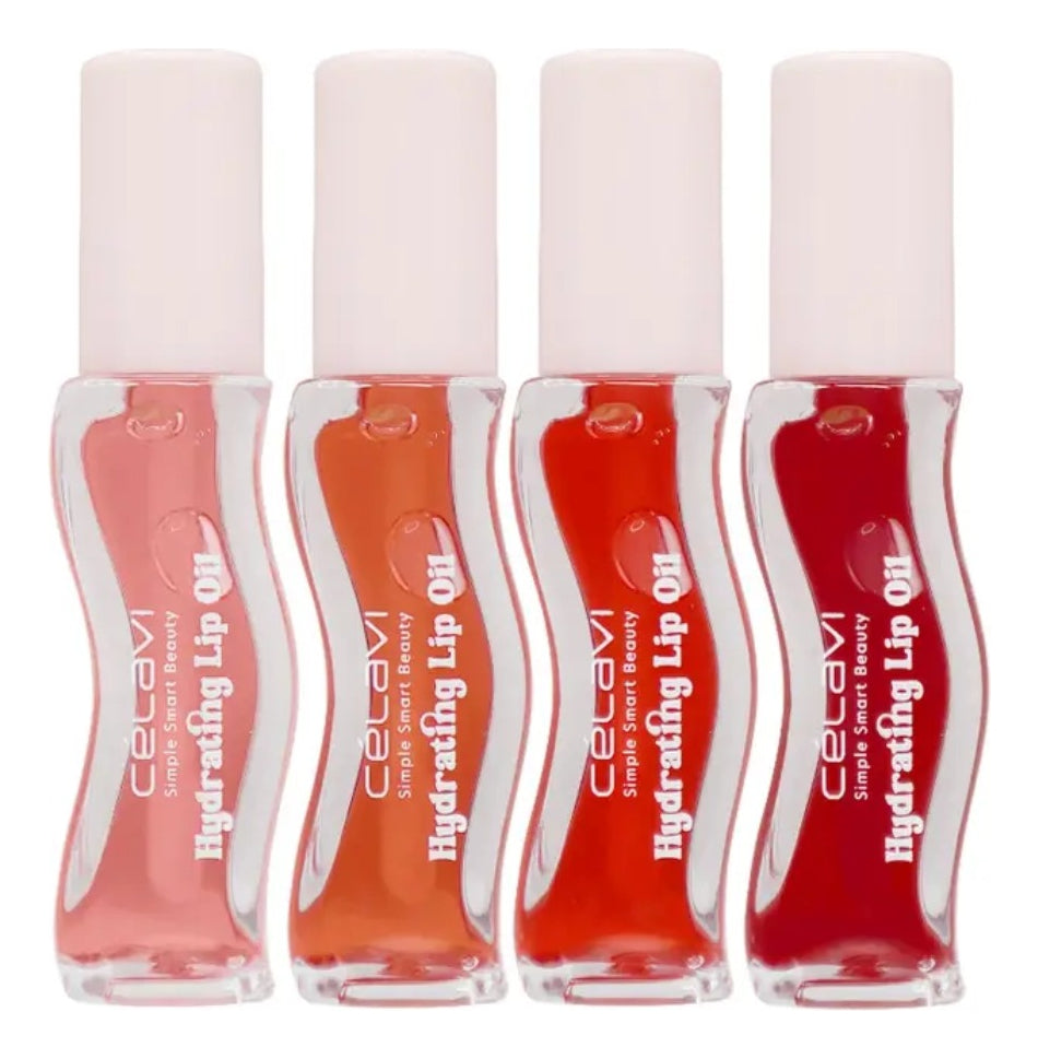 Set 4 Lip Oils Acite Labial Hidratante Aroma Durazno Celavi