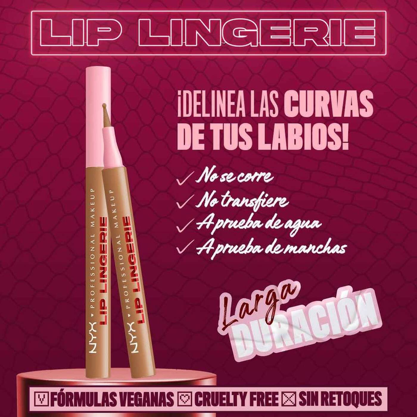 LIP LINGERIE DELINEADOR DE LABIOS EFECTO TINTA NYX PMU
