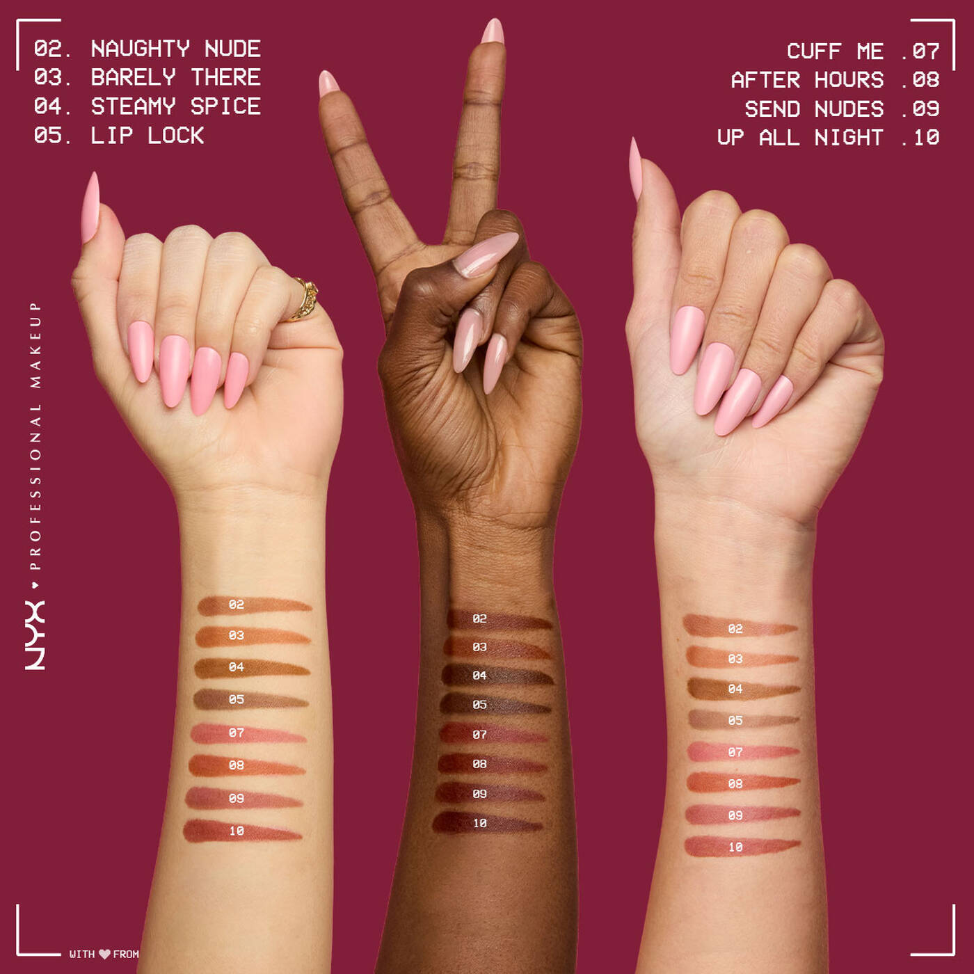 LIP LINGERIE DELINEADOR DE LABIOS EFECTO TINTA NYX PMU