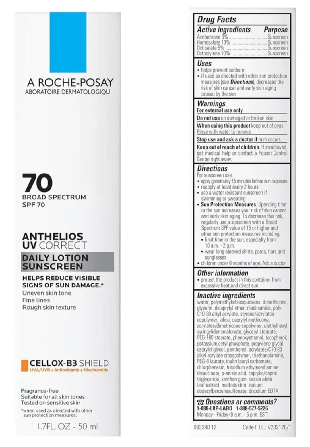 🧴✨ La Roche-Posay Anthelios UV Correct Daily Lotion Sunscreen SPF 70 ✨🧴