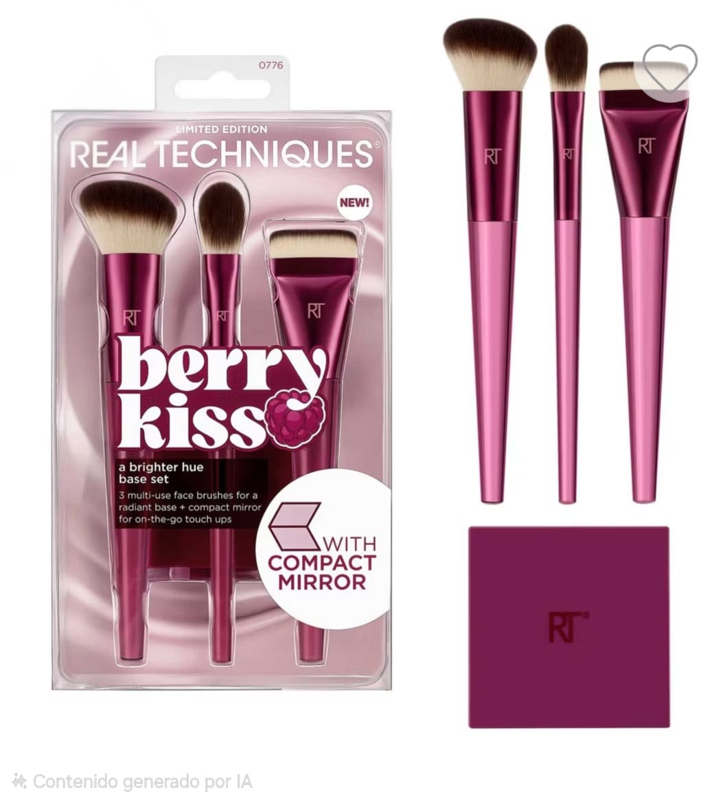 💖 Set de Brochas Real Techniques – Berry Kiss (Edición Limitada)