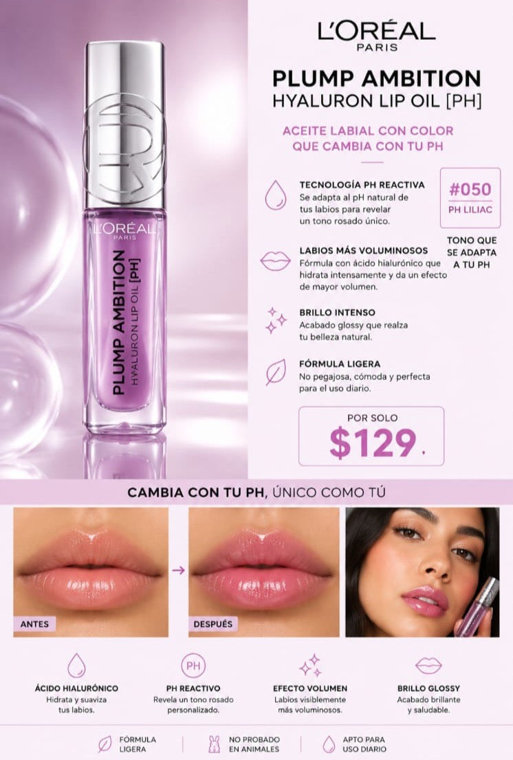 Plump ambition brillo labial de L'Oréal Paris (Tono 50)