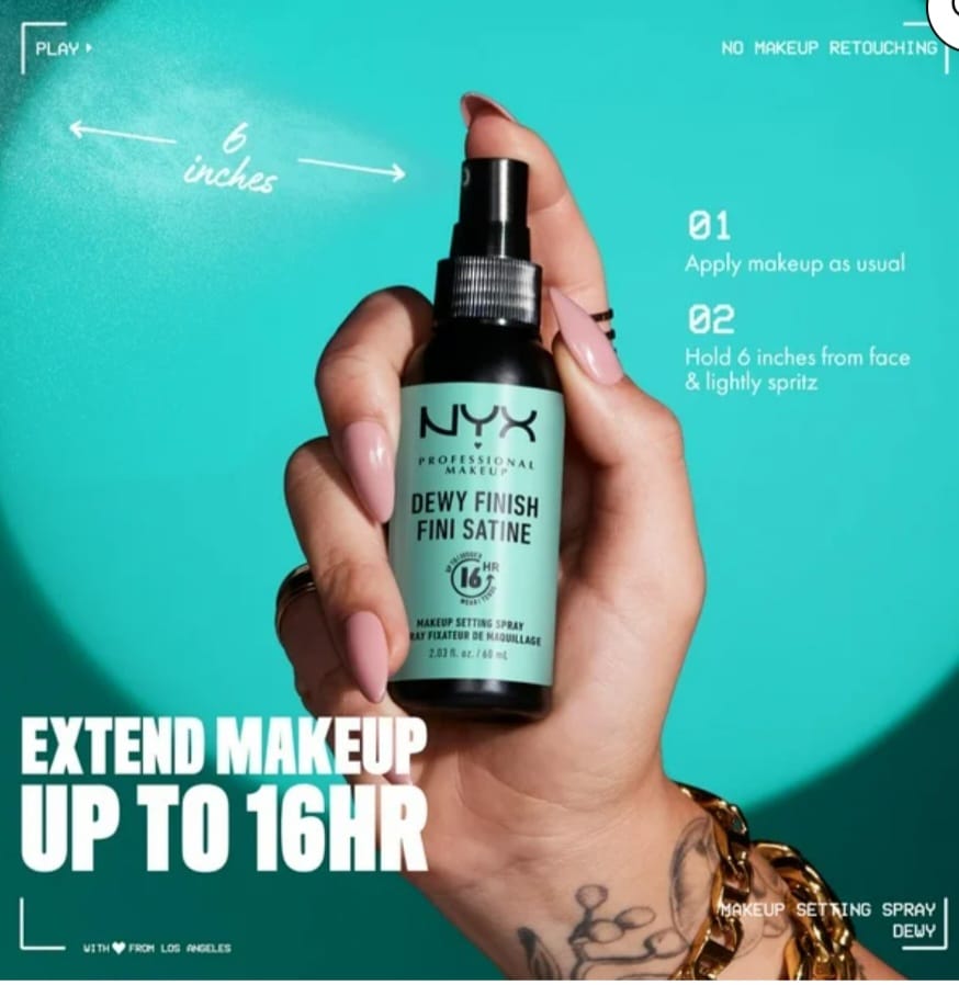 Dewy Finish Setting Spray – Acabado Luminoso NYX Professional Makeup